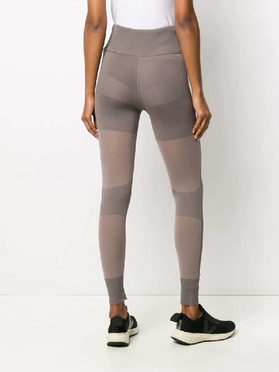 Shop Adidas By Stella Mccartney Panelled Logo Leggings In Brown