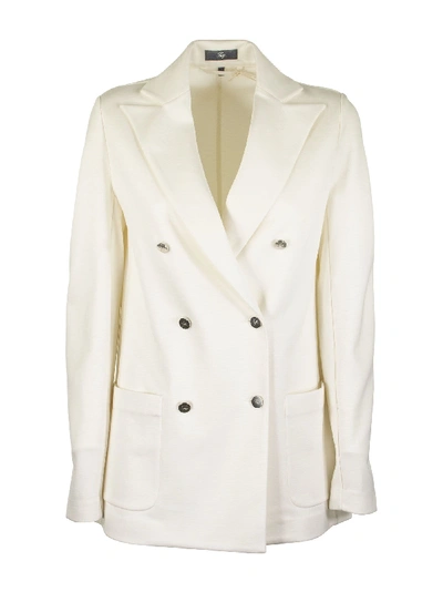 Shop Fay Double Breasted Jacket White In Bianco
