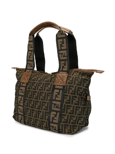 Pre-owned Fendi Ff Print Shoulder Bag In Brown