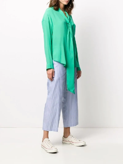 Shop Jejia Pussy Bow Blouse In Green