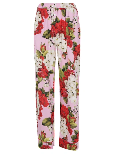 Shop Dolce & Gabbana Trousers In Gerani Fondo Rosa