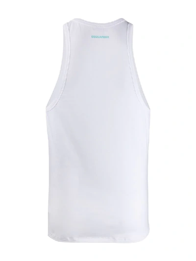 Shop Dsquared2 Logo-print Tank Top In 100 White