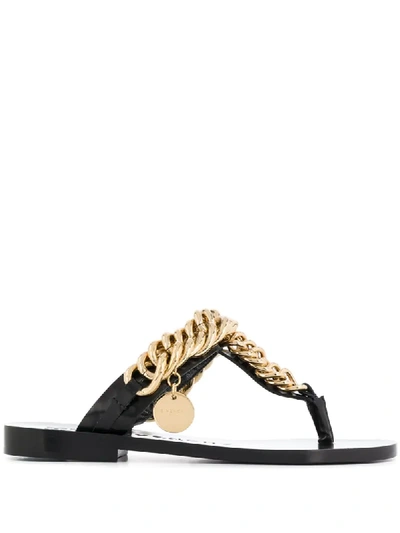 Shop Givenchy Chain-detail Sandals In Black