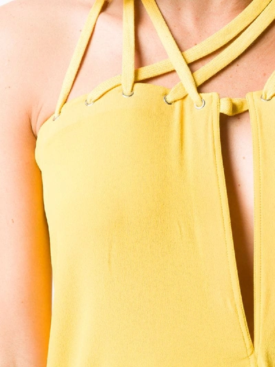 Shop Rick Owens Braided Neckline Cut-out Detail Maxi Dress In Yellow