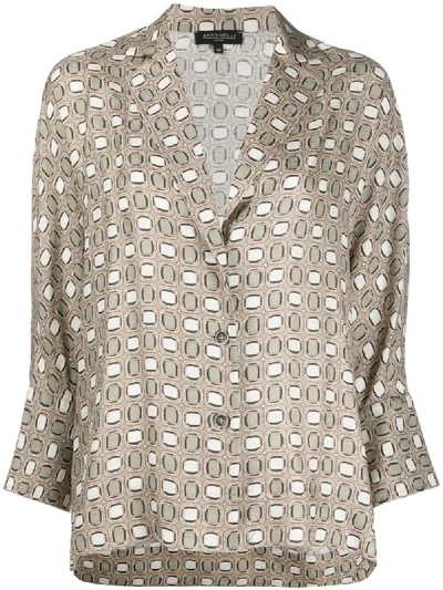 Shop Antonelli Geometric Print Shirt In Neutrals