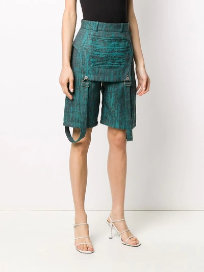 Shop Thebe Magugu Dungaree Shorts In Green