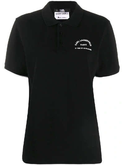 Shop Karl Lagerfeld Square Address Logo Shirt In Black