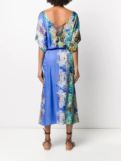 Shop Antonelli Paisley Print Dress In Blue