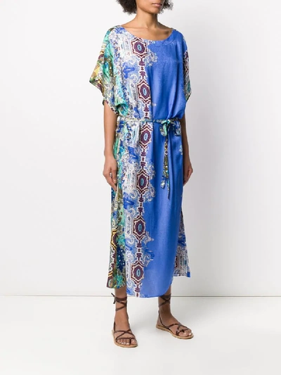 Shop Antonelli Paisley Print Dress In Blue