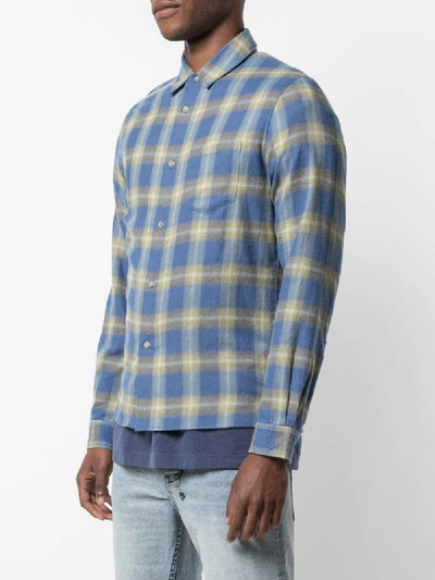 John Elliott Plaid Button-up Flannel Shirt In Blue