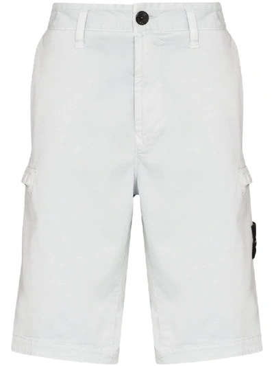 Shop Stone Island Cargo Pocket Shorts In Blue