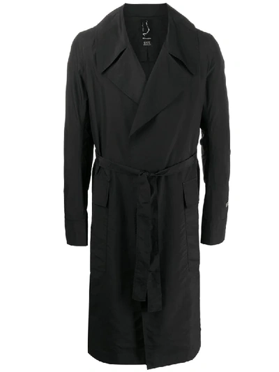 Rick Owens X Champion X Champion Tie Waist Trench Coat In Black ModeSens