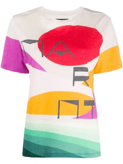 Shop Isabel Marant Zewel Printed T-shirt In Neutrals