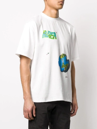 Shop Ader Error Distressed World Print T-shirt In White