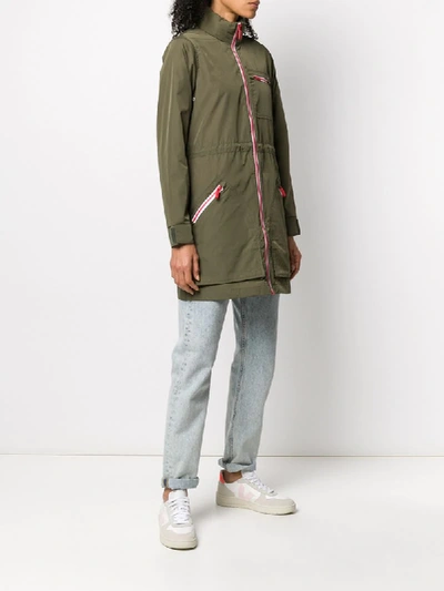 Shop Hunter Zipped Long Sleeve Jacket In Green