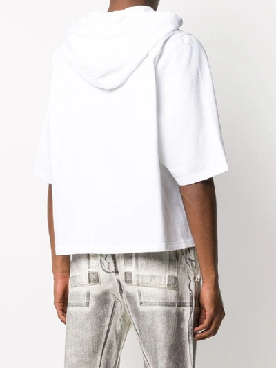 Shop Rick Owens Drkshdw Graphic Print Shortsleeved Hoodie In White