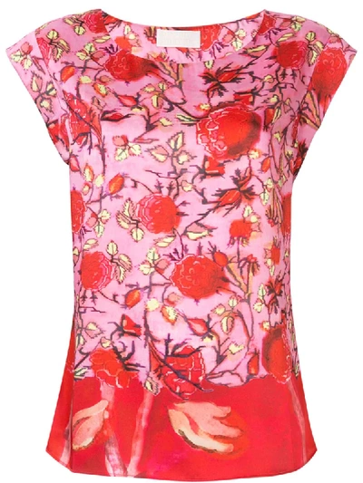 Shop Peter Pilotto Floral Print Top In Pink