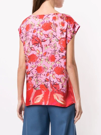 Shop Peter Pilotto Floral Print Top In Pink
