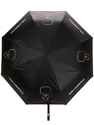 Shop Karl Lagerfeld K/ikonic Umbrella In Black