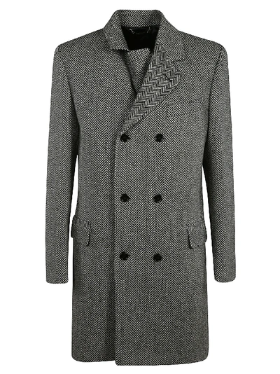 Shop Dolce & Gabbana Double Breasted Coat In Fantasia (non Stampa