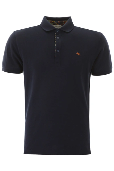 Shop Etro Polo Shirt With Embroidered Logo