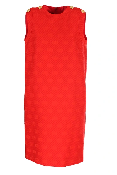 Shop Gucci Wool And Silk Dress In Pomegranade Flower