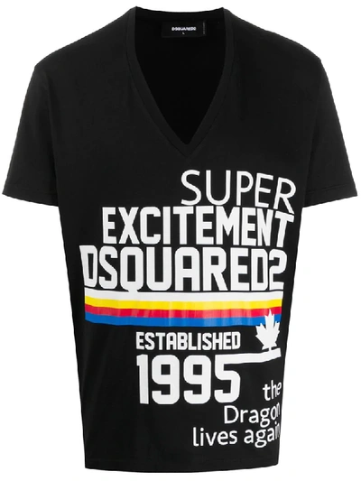 Shop Dsquared2 Logo Print T-shirt In Black