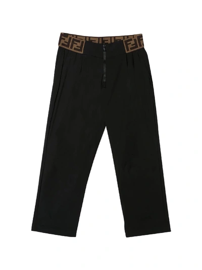 Shop Fendi Black Trousers In Nero
