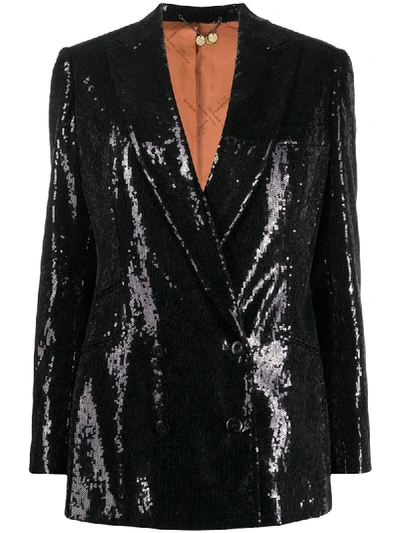 Shop Maurizio Miri Oversized Sequin Embroidered Blazer In Black