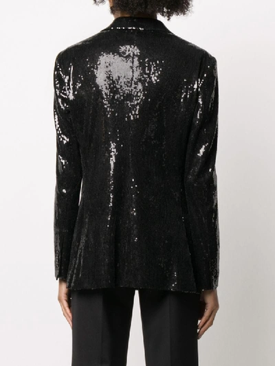 Shop Maurizio Miri Oversized Sequin Embroidered Blazer In Black