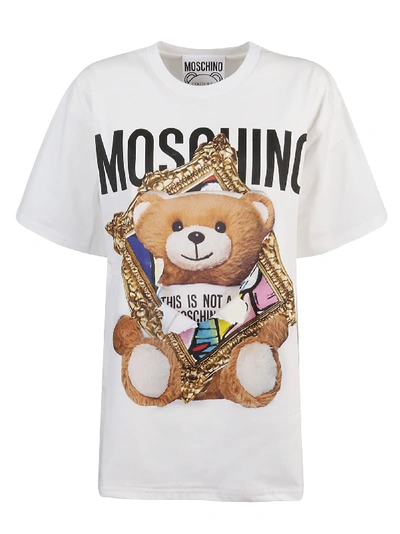 Shop Moschino T-shirt In Fantasy Print Bianco