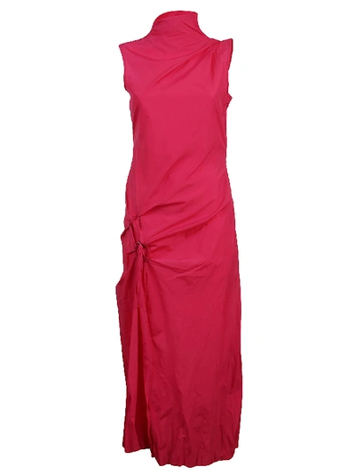 Off-white Short Dna Spiral Split Dress In Fuchsia No Color