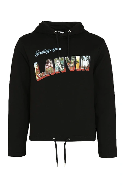Shop Lanvin Cotton Hoodie In Black
