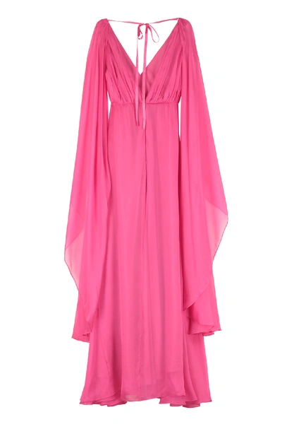 Shop Pinko Tati Silk Gown In Fuchsia