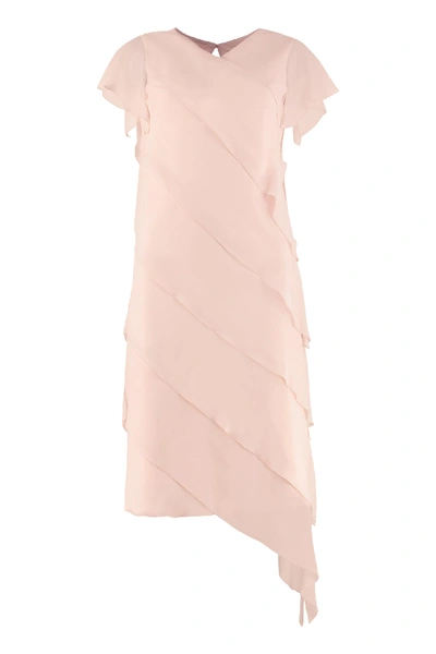 Shop Max Mara Bamby Georgette Dress In Pink