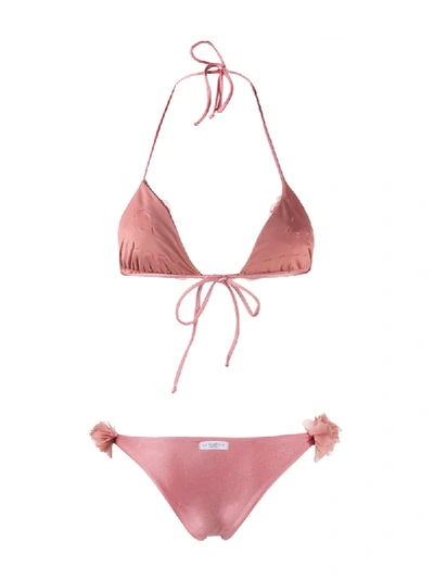 Shop La Reveche Shayna Bikini Set In Shiny Pink