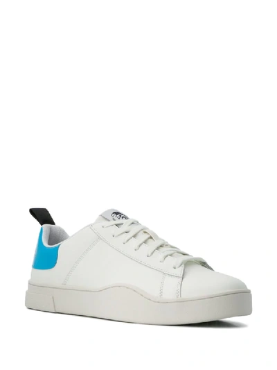 Shop Diesel Low Top Fluorescent Detail Sneakers In White