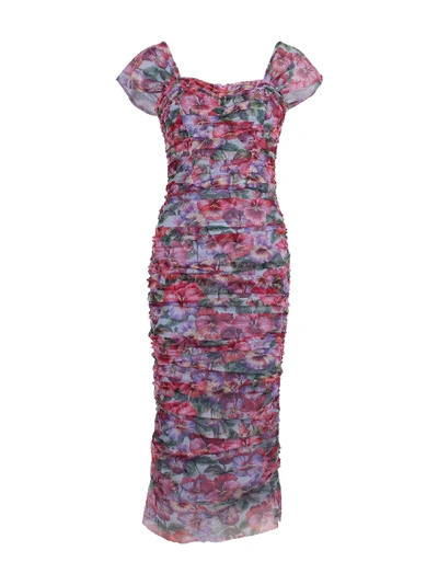 Shop Dolce & Gabbana Cotton Dress In Floral Print