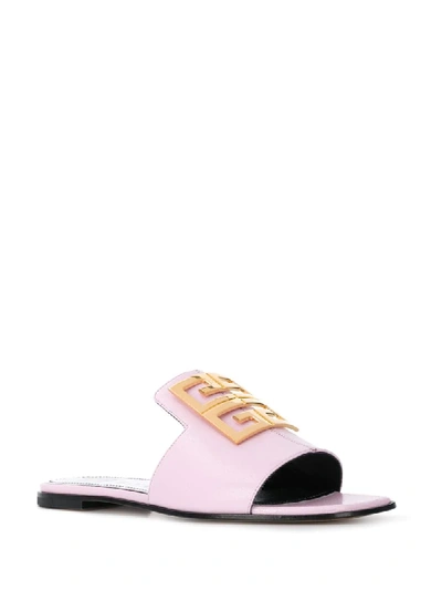 Shop Givenchy 4g Leather Sandals In Pink