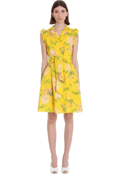 Shop Kenzo Dress In Yellow Cotton In Citron