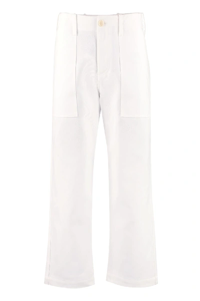 Shop Jejia Natalia High-waist Tapered-fit Trousers In White