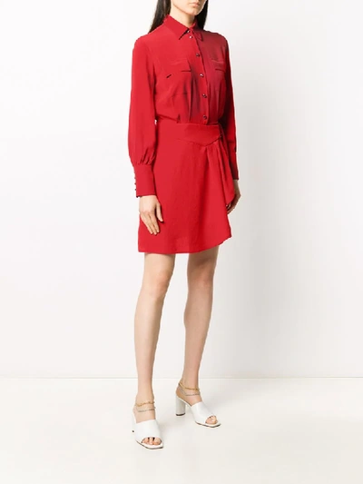 Shop Pinko Buckled Waist Dress In Red