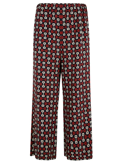 Shop Gucci All-over Print Cropped Trousers In Blue