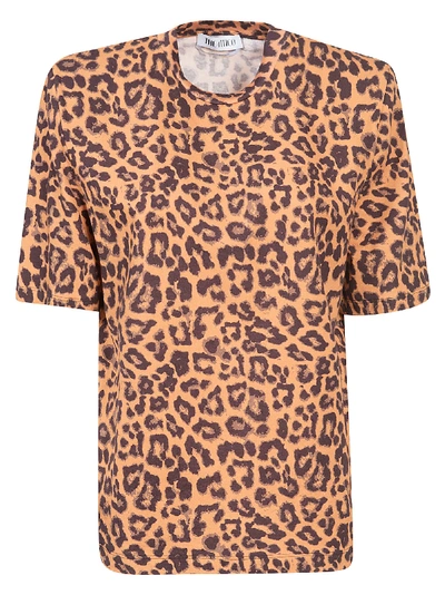 Shop Attico Leopard Printed T-shirt In Black/brown