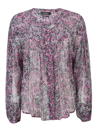 Shop Isabel Marant Printed All-over Blouse In Faded Night