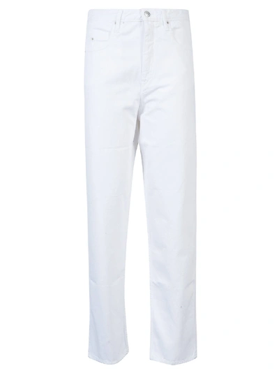 Shop Isabel Marant Étoile Long Straight Jeans In White