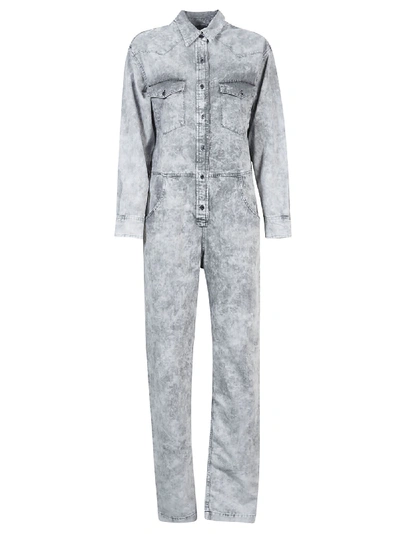 Shop Isabel Marant Étoile Denim Long Jumpsuit In Faded Black