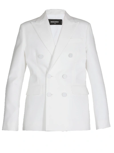 Shop Dsquared2 Double Breasted Jacket In White