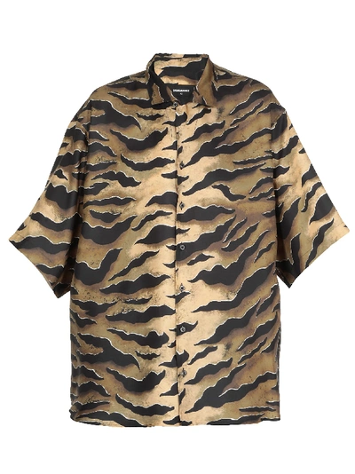 Shop Dsquared2 Silk Shirt In Brown