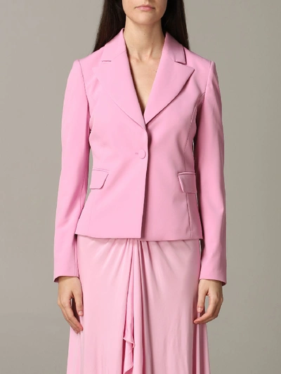 Shop Be Blumarine Single-breasted Cady Jacket In Pink